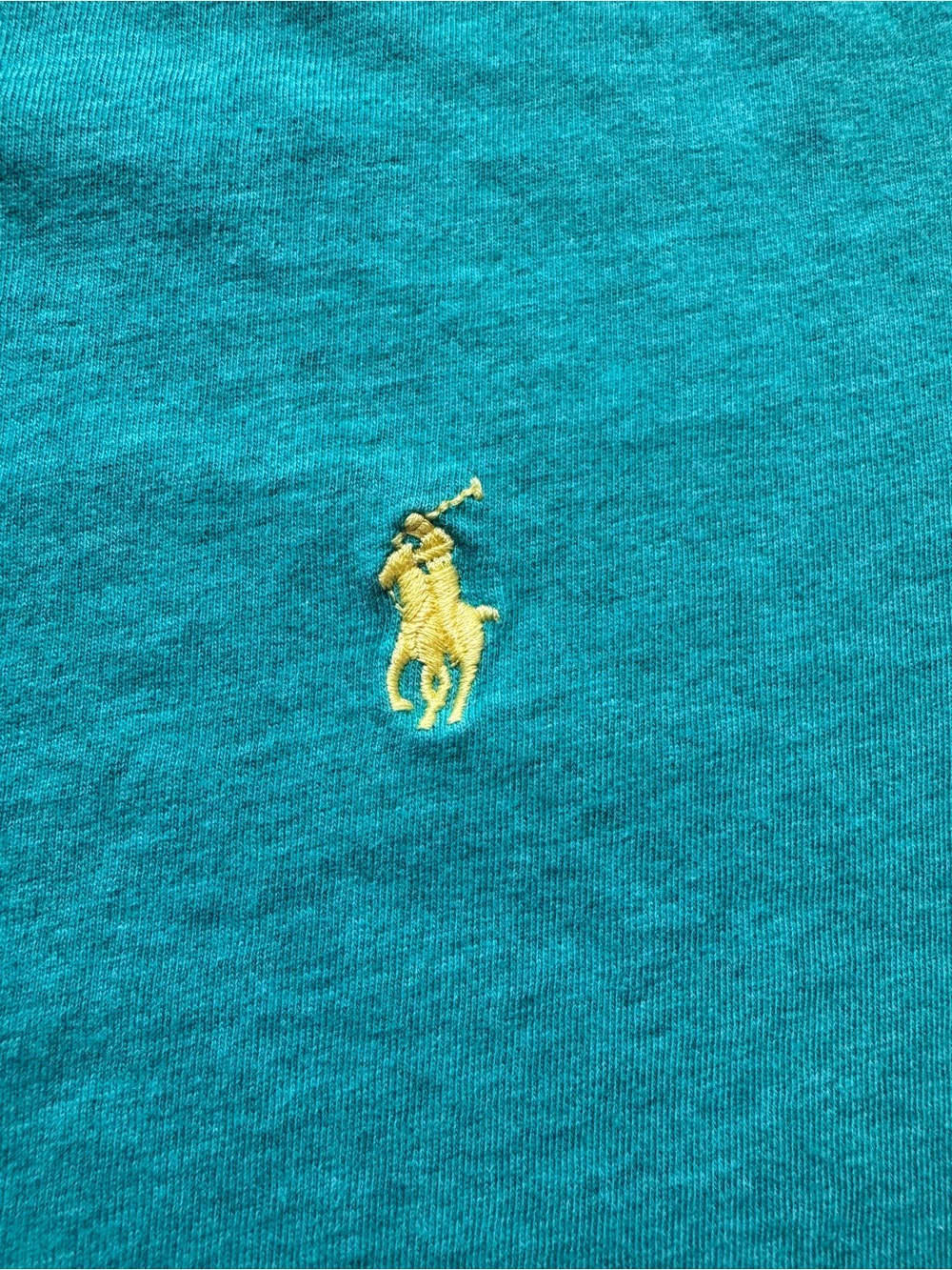 Polo Ralph Lauren Teal Green V-Neck Short Sleeve Cotton Tee Shirt Large - Picture 5 of 9
